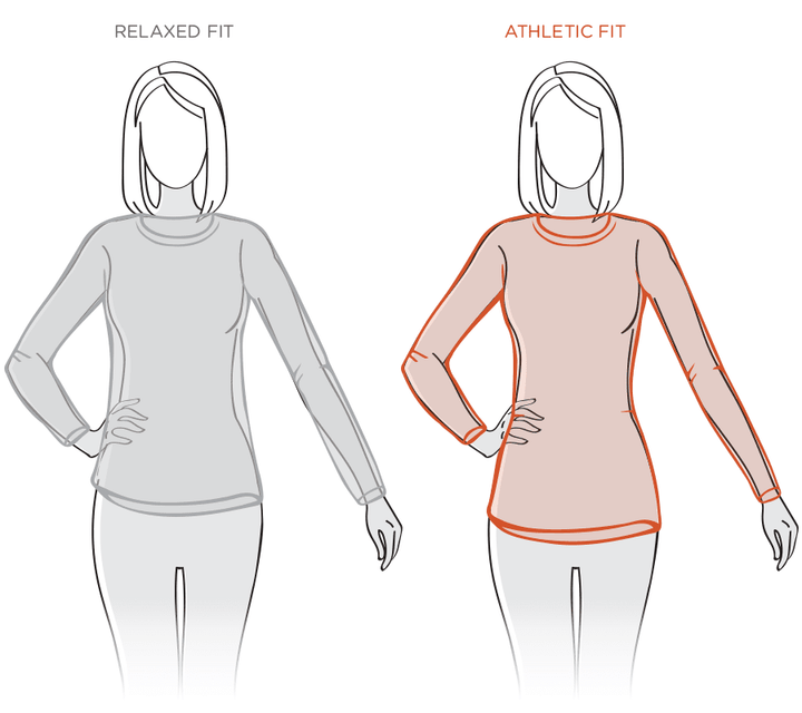 Womens Relaxed Size Guide Diagram