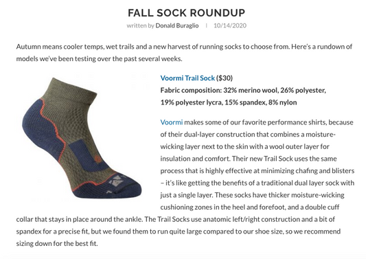 Ultra Running Magazine Features the Trail Sock