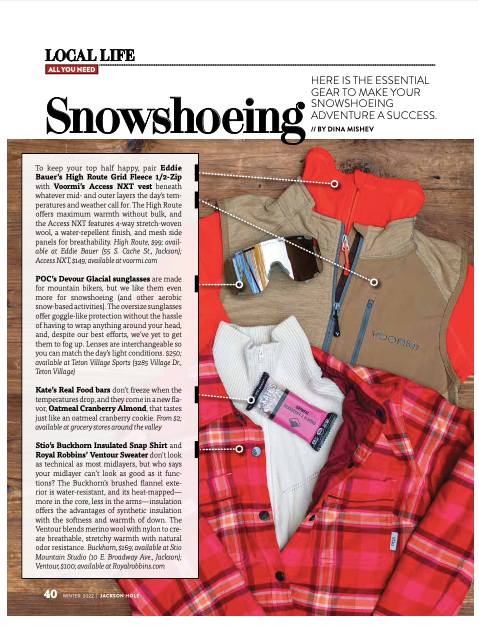 Jackson Hole Magazine Features the Access NXT Vest and Baselayer Bottoms