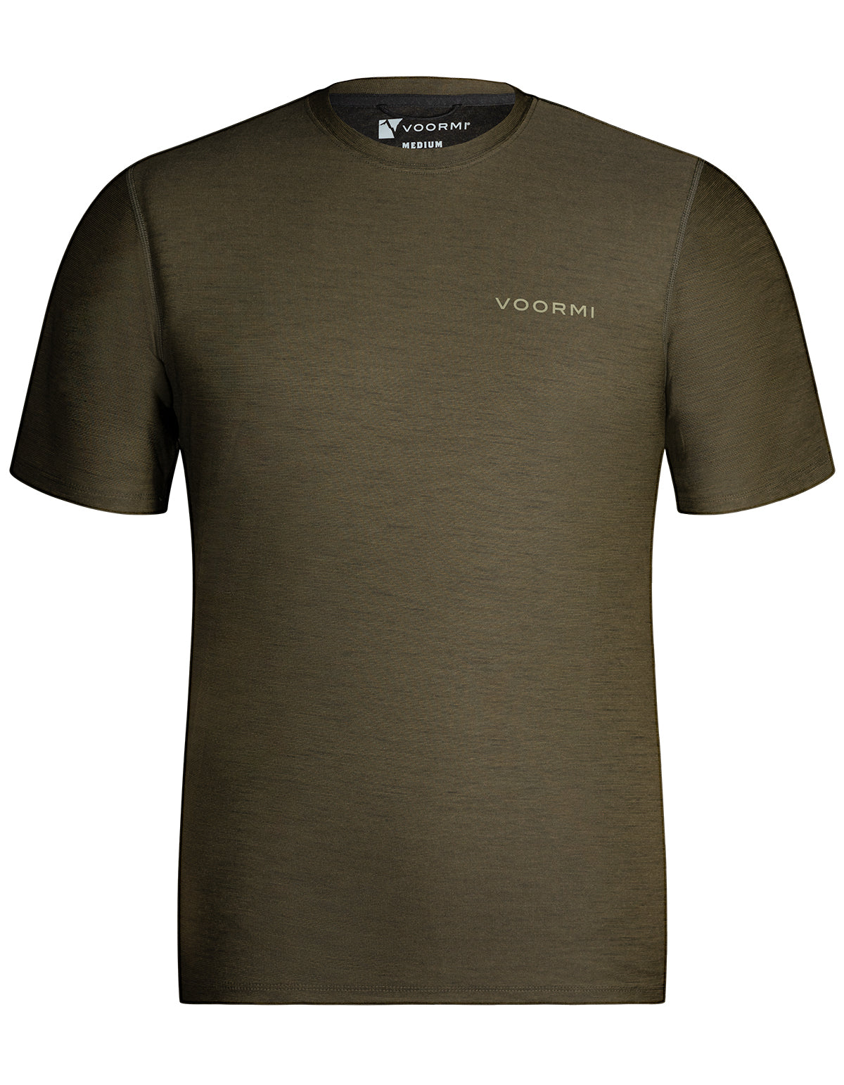 Men's Short Sleeve Merino Wool T Shirt | VOORMI, Dark Olive / L