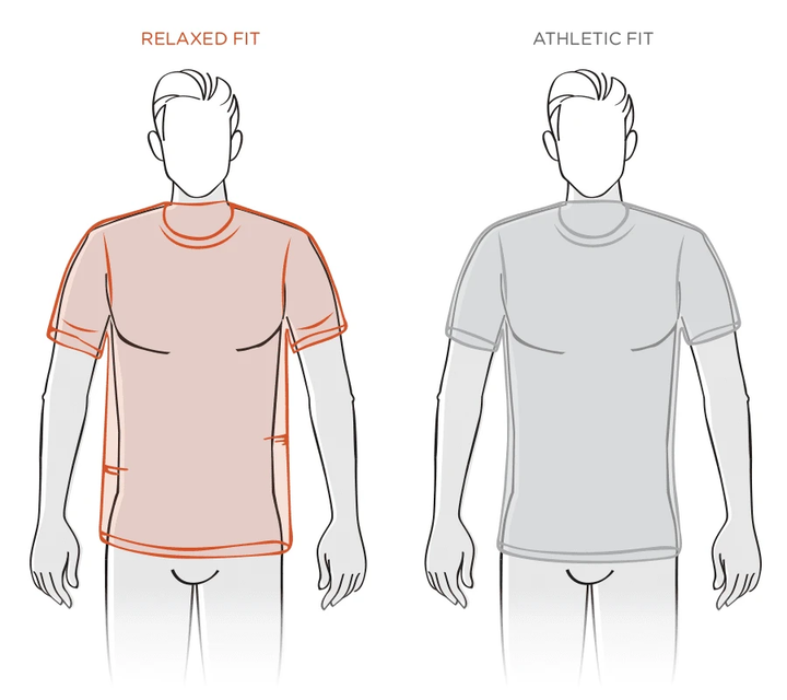 Mens Relaxed Size Guide Diagram